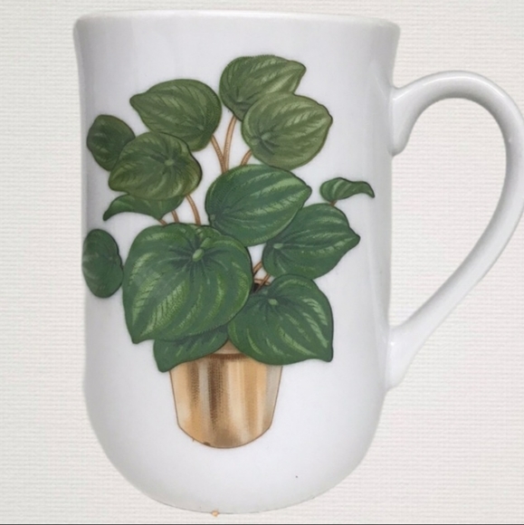 Set of 2 Plant Lover Vintage Ceramic Coffee Mugs - Picture 2 of 5